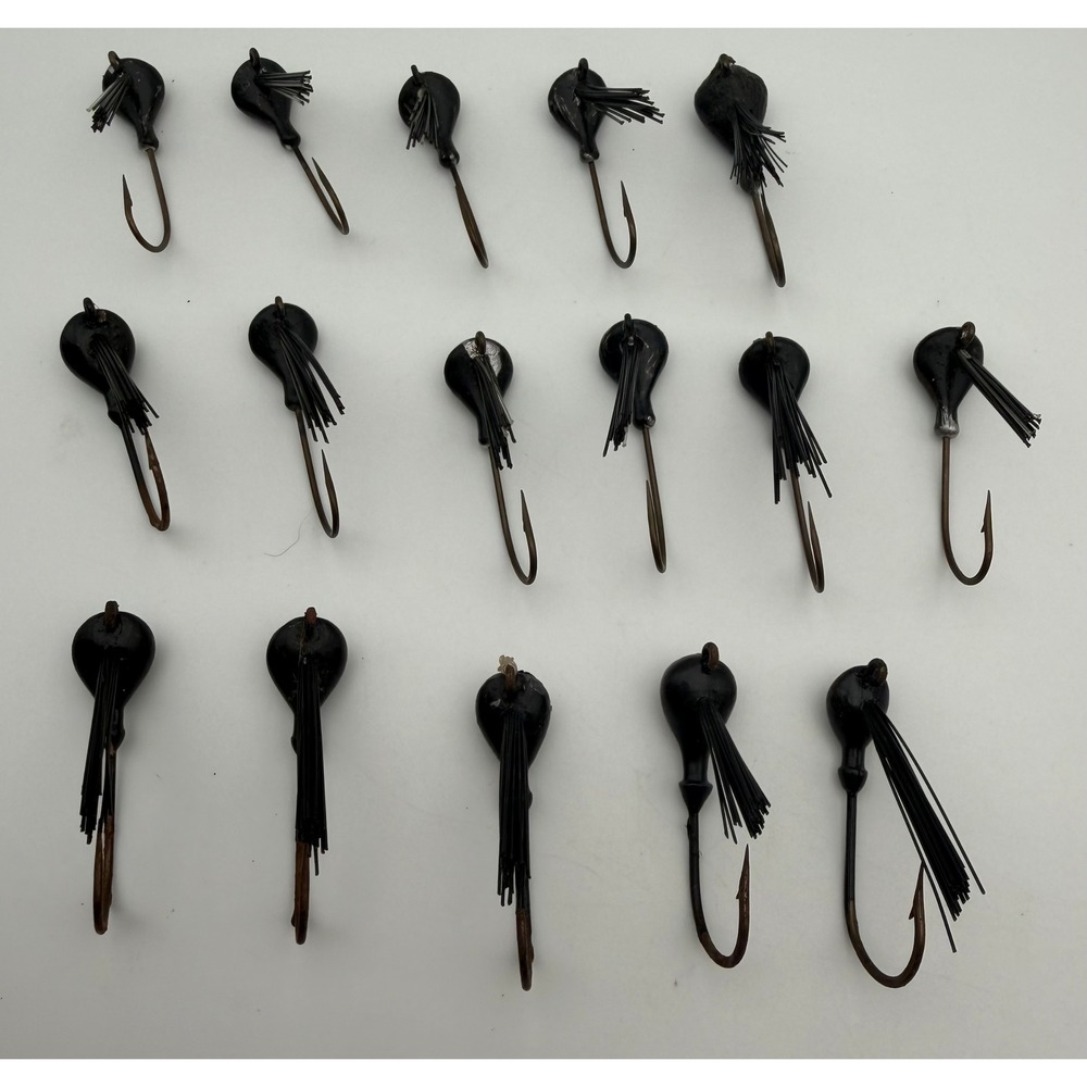 Handmade 1/2 oz Weedless Fishing Jig Heads Black Brush Guard 16 Piece Lot B159